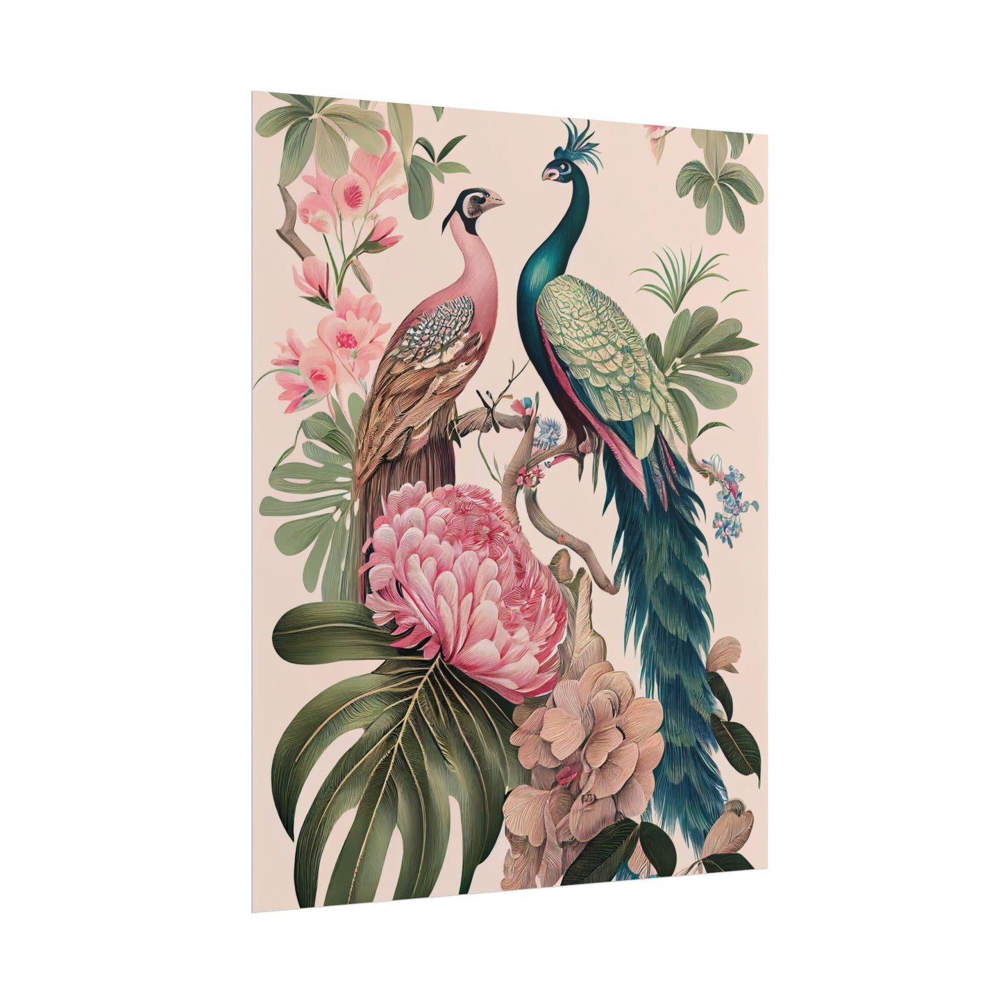 Chinoiserie Peacock Wall Art Print - Chronicle & Conquer