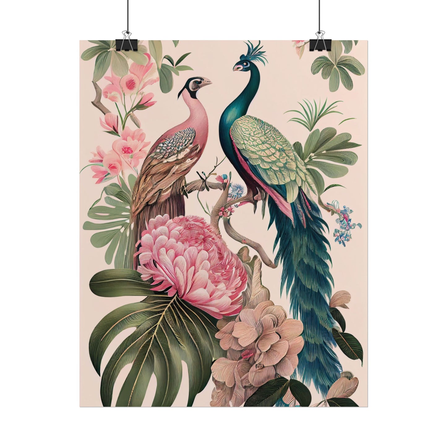 Chinoiserie Peacock Wall Art Print - Chronicle & Conquer