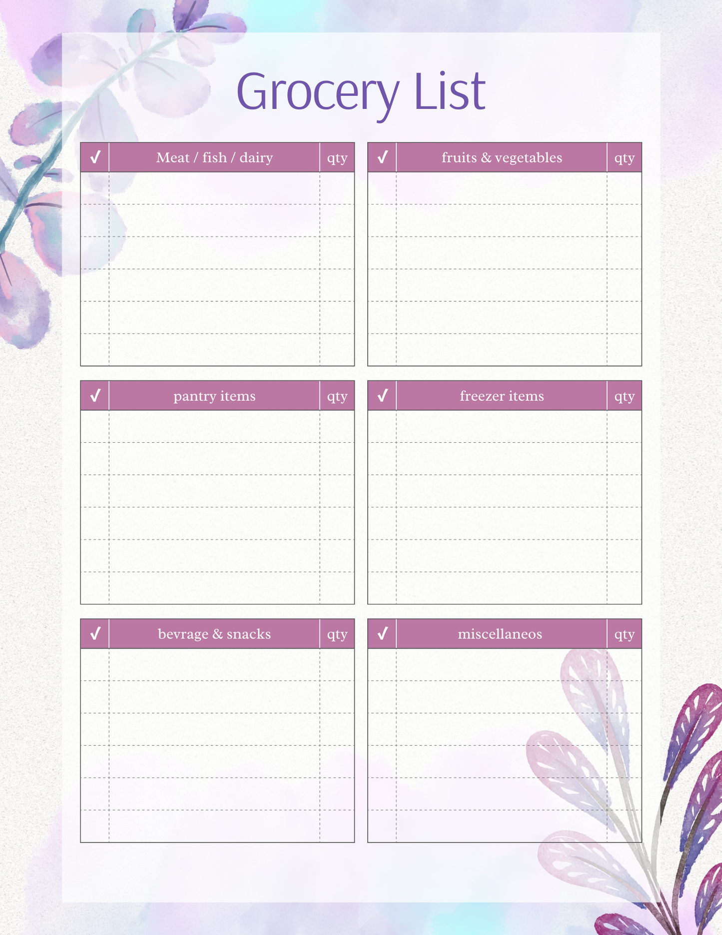 Ultimate Meal Planner Floral Digital Organizer - Chronicle & Conquer