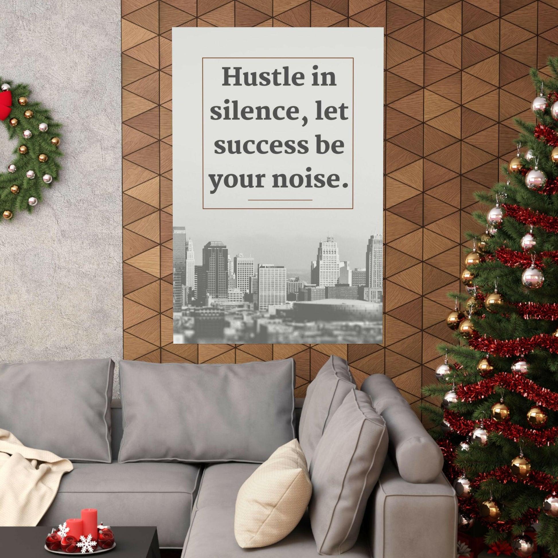 Motivational “Hustle in Silence” Poster – Inspirational Wall Art for Home & Office - Chronicle & Conquer