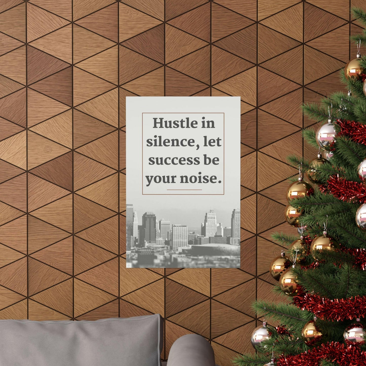 Motivational “Hustle in Silence” Poster – Inspirational Wall Art for Home & Office - Chronicle & Conquer