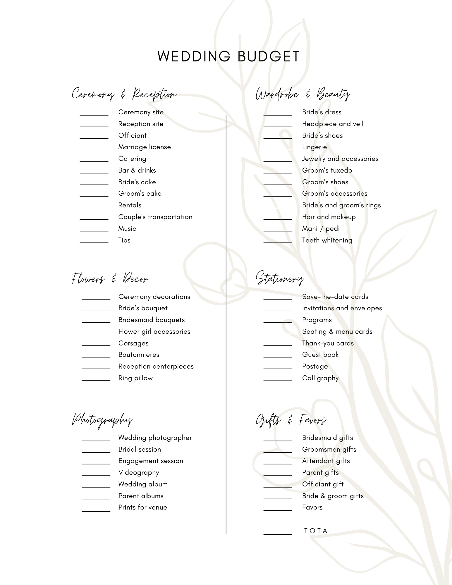 Wedding Binder Template | Printable Wedding Planner Guide & Checklist for Bride Groom To-Do List - Chronicle & Conquer