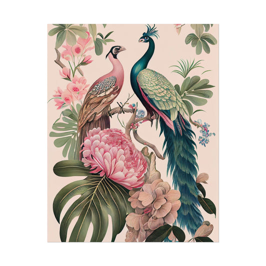 Chinoiserie Peacock Wall Art Print - Chronicle & Conquer